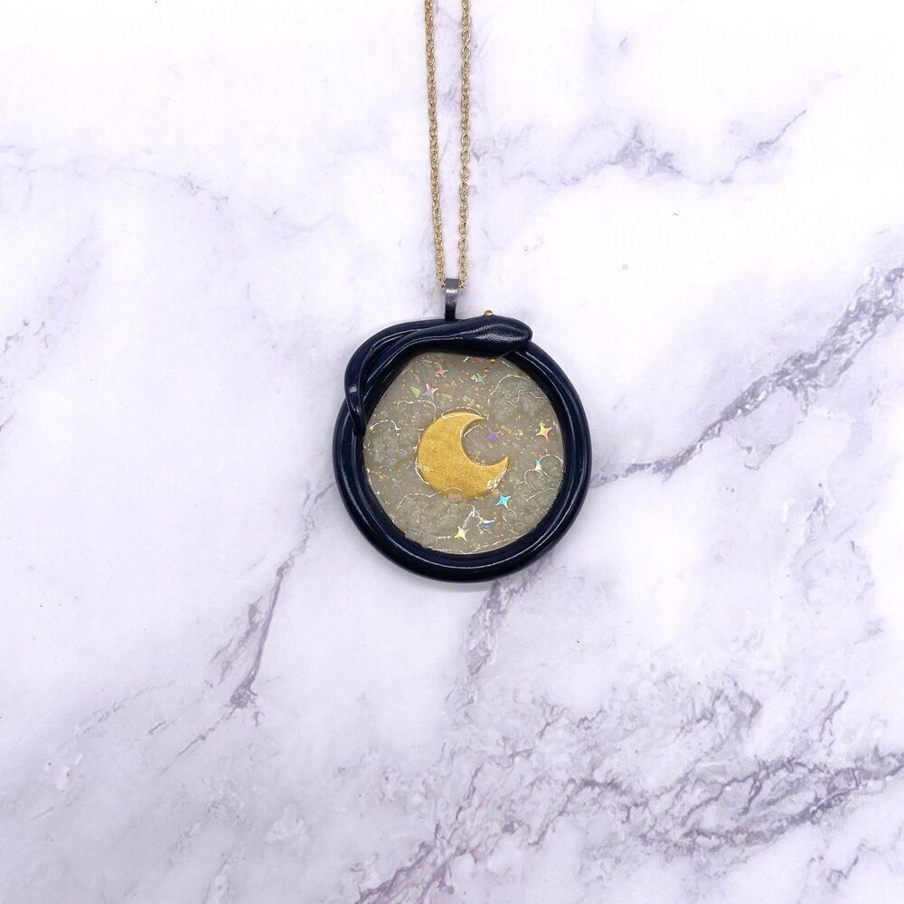 Black Celestial Snake Necklace - Picture 4 of 11